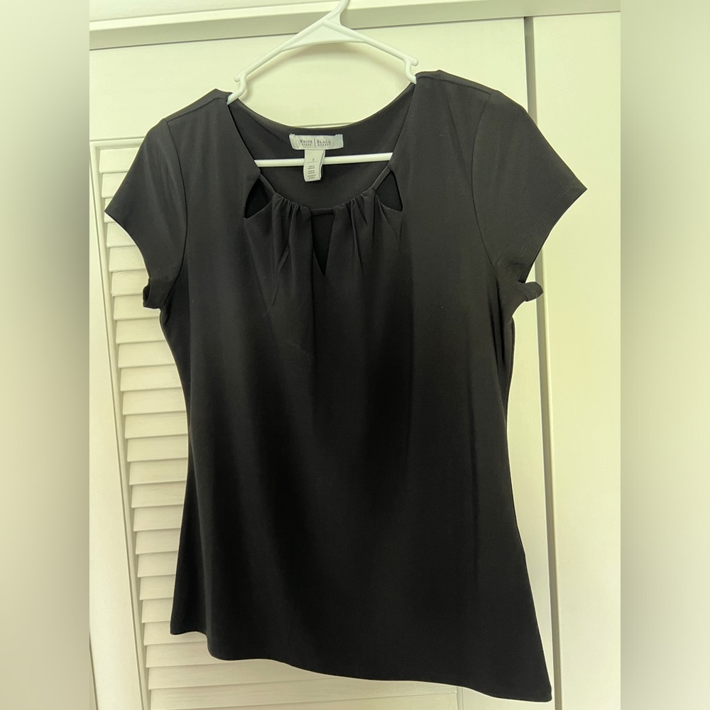 White House Black Market Stylish Black Tee